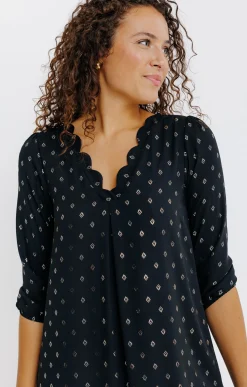 Robes<Armand Thiery Robe décolleté festonné - Noir