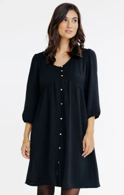Robes<Armand Thiery Robe doublée avec boutons coeur - Noir