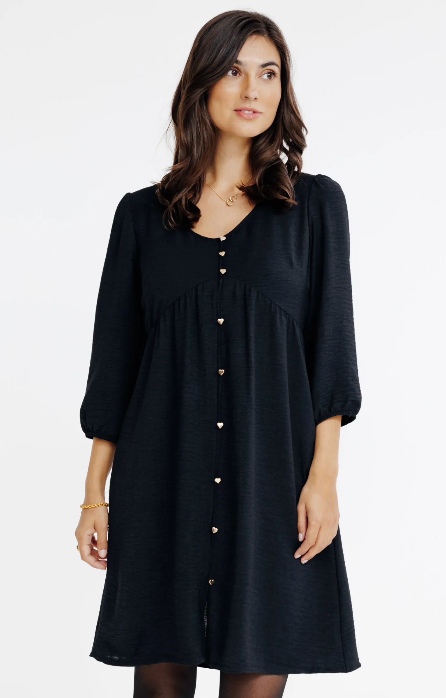 Robes<Armand Thiery Robe doublée avec boutons coeur - Noir