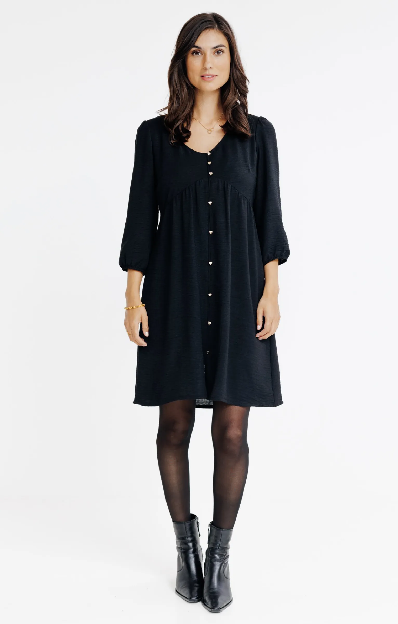Robes<Armand Thiery Robe doublée avec boutons coeur - Noir