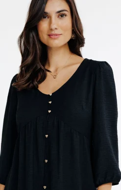 Robes<Armand Thiery Robe doublée avec boutons coeur - Noir