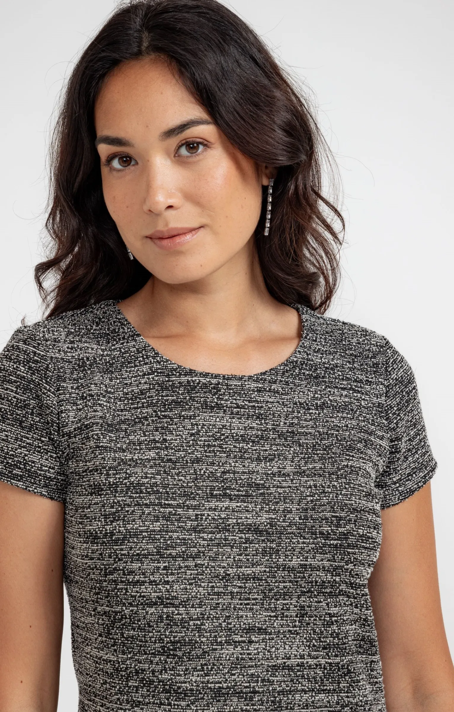 Robes<Armand Thiery ROBE DROITE EN MAILLE TWEED - Noir
