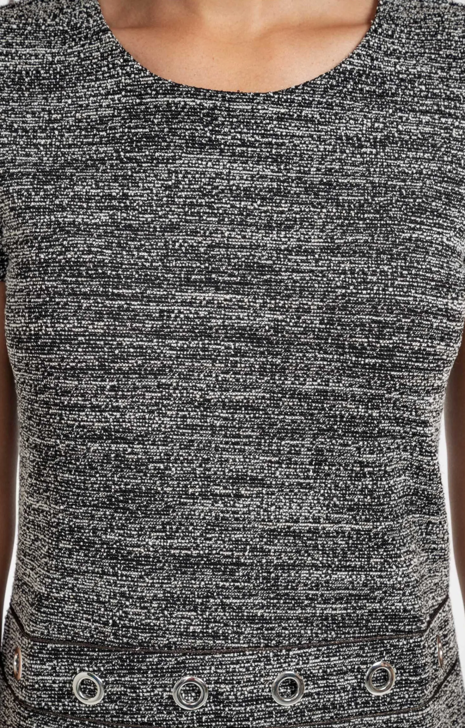 Robes<Armand Thiery ROBE DROITE EN MAILLE TWEED - Noir