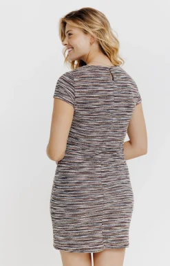 Robes<Armand Thiery ROBE DROITE EN MAILLE TWEED - Brique