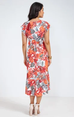 Robes<Armand Thiery ROBE EN FIBRANNE ECO VERO ELASTIQUEE - Orange