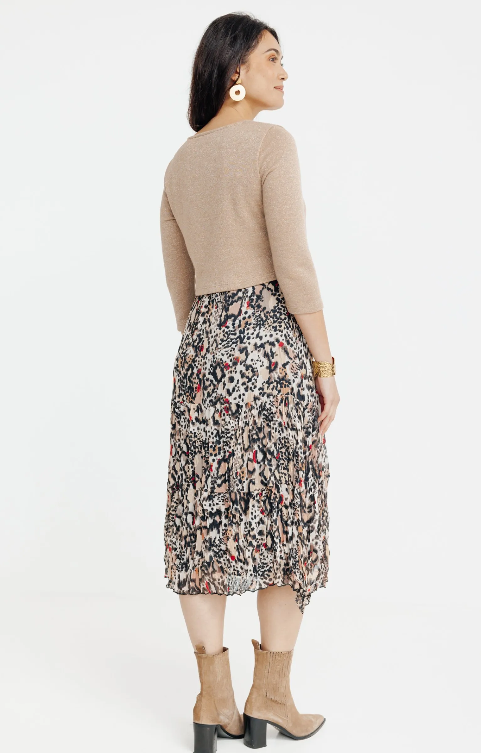 Robes<Armand Thiery ROBE 2EN1 MAILLE & FROISSE - Camel