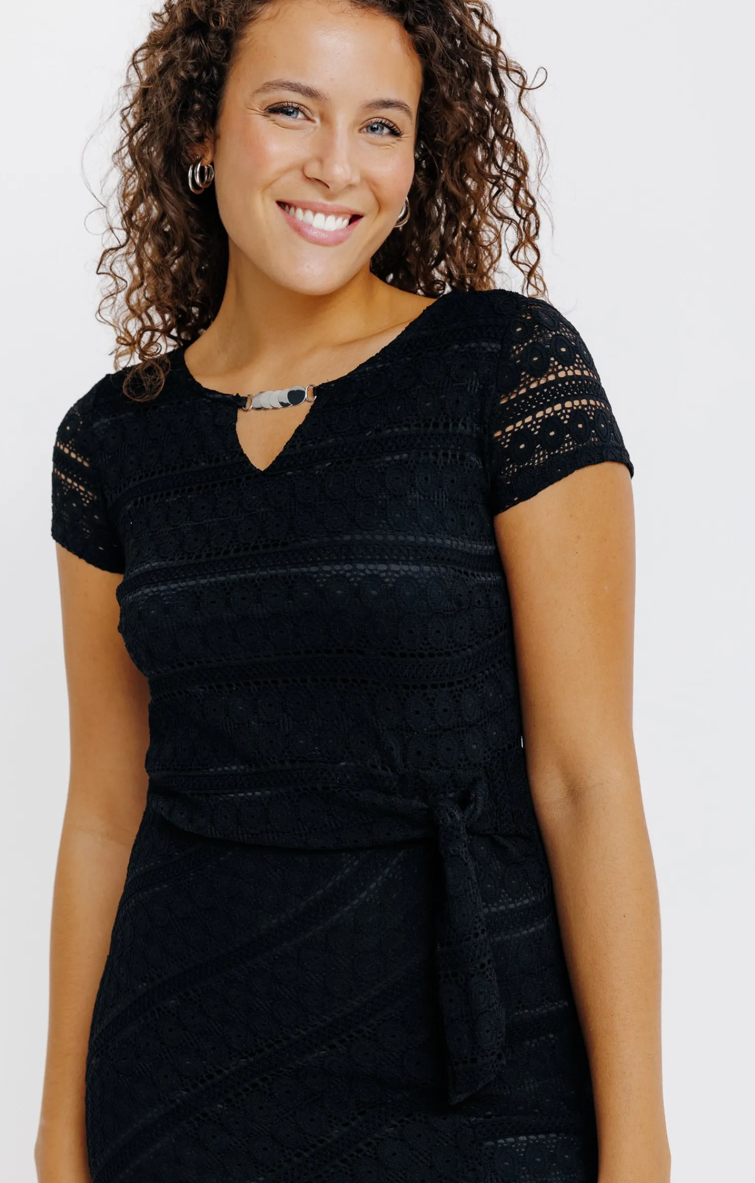 Robes<Armand Thiery Robe en maille dentelle - Noir