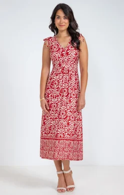 Robes<Armand Thiery Robe en maille longue nouettes épaules - Brique