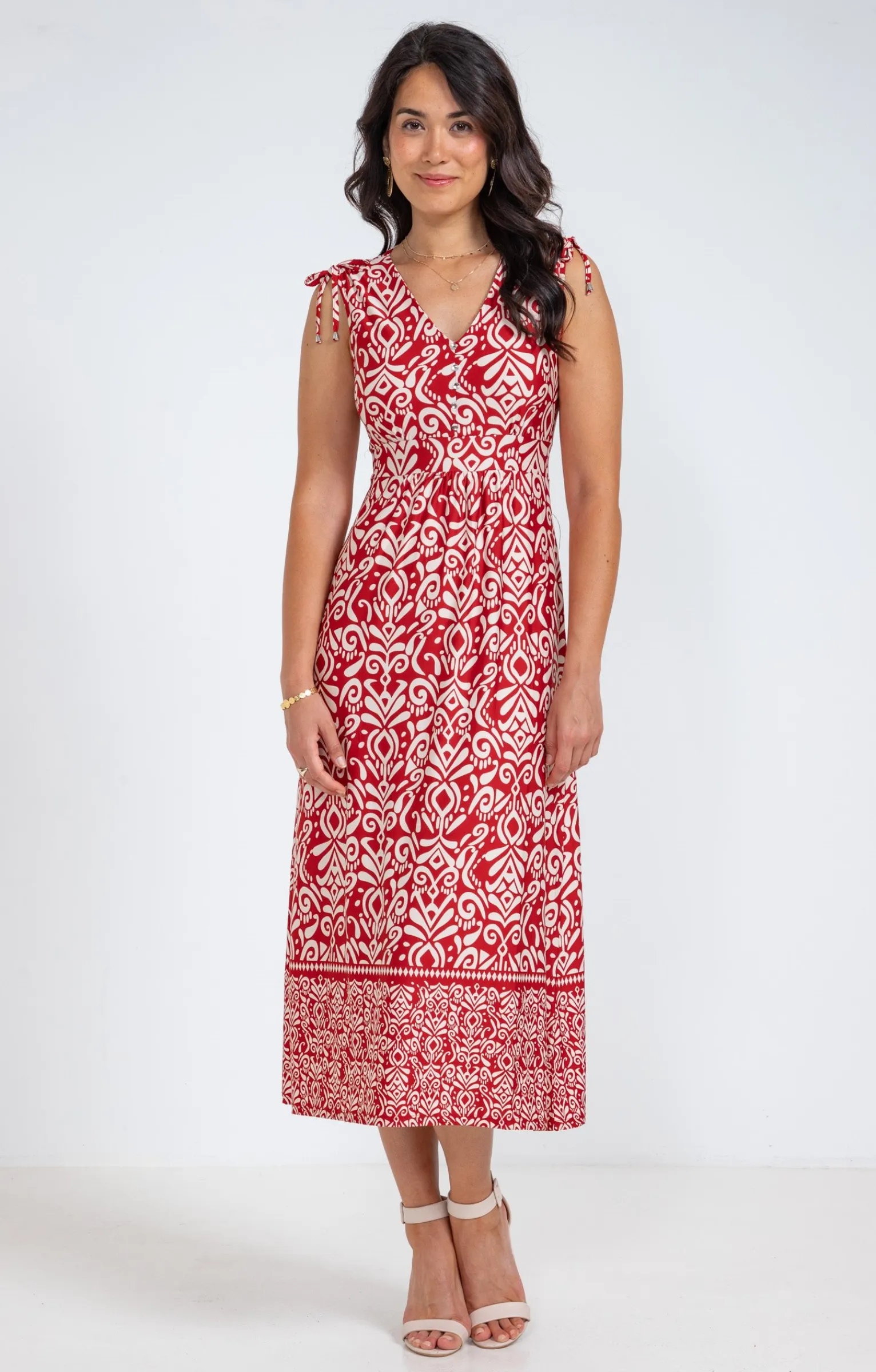 Robes<Armand Thiery Robe en maille longue nouettes épaules - Brique