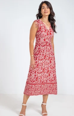 Robes<Armand Thiery Robe en maille longue nouettes épaules - Brique