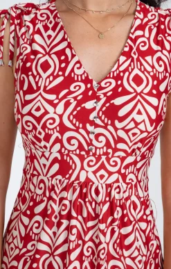 Robes<Armand Thiery Robe en maille longue nouettes épaules - Brique