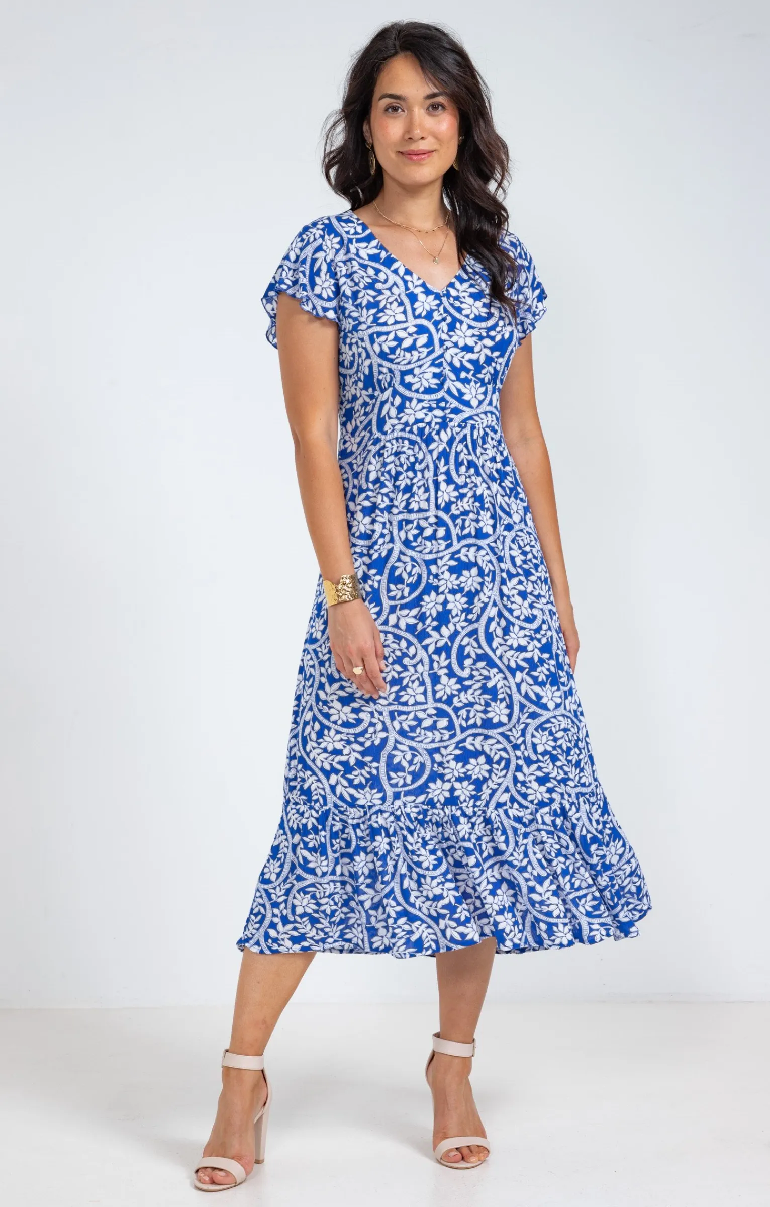 Robes<Armand Thiery Robe longue en crépon viscose écovero - Bleudur