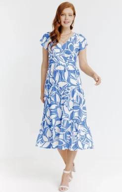 Robes<Armand Thiery ROBE LONGUE IMPRIMEE DOUBLEE COTON - Bleudur