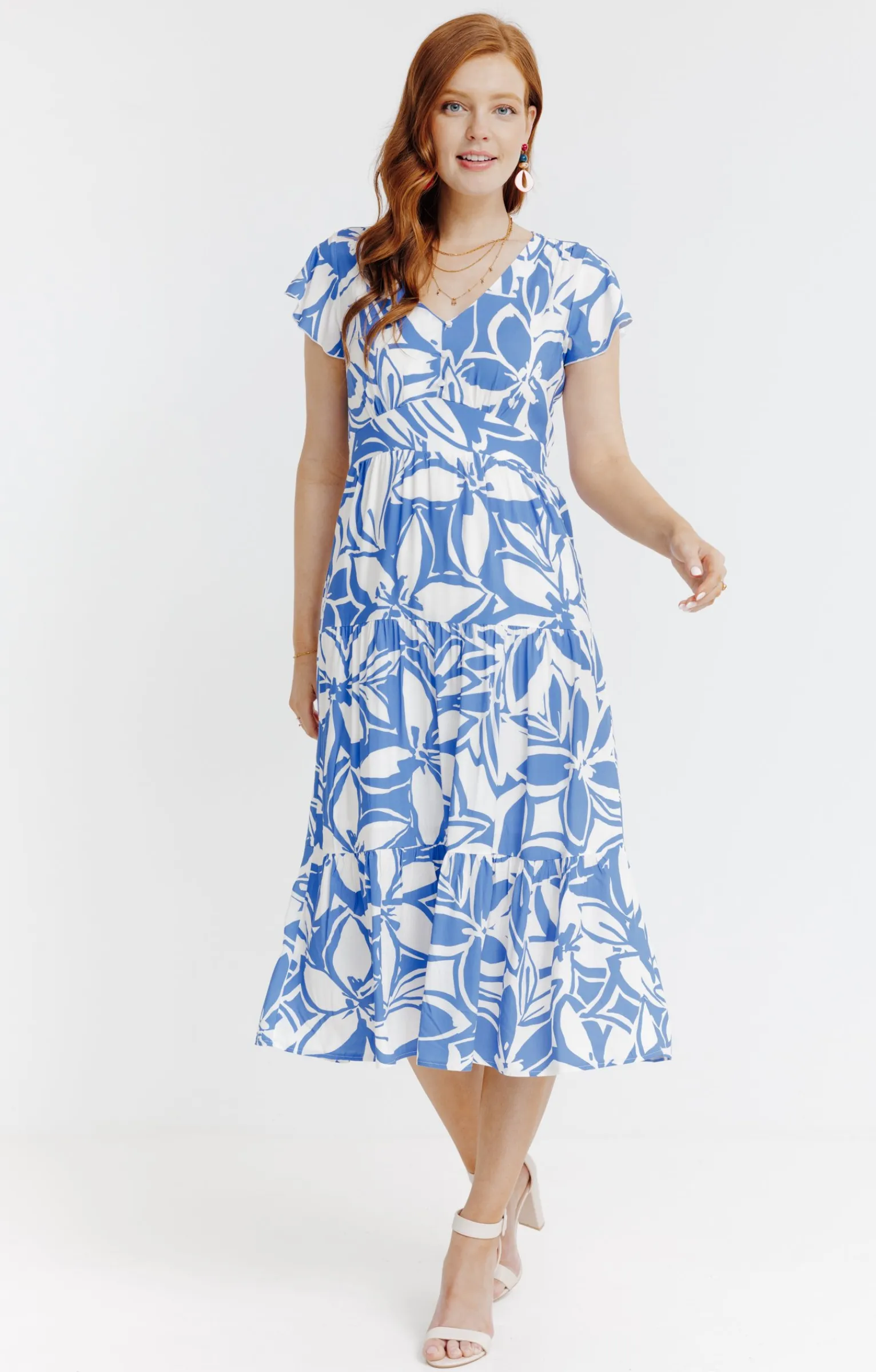 Robes<Armand Thiery ROBE LONGUE IMPRIMEE DOUBLEE COTON - Bleudur