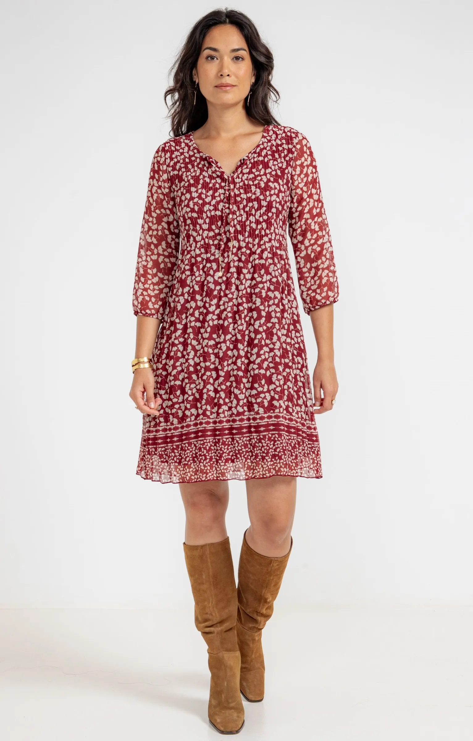 Robes<Armand Thiery Robe plissée - Brique
