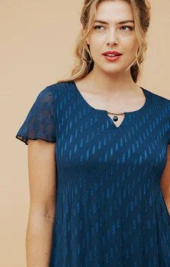 Robes<Armand Thiery Robe plissée - Marine