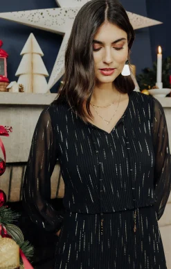 Robes<Armand Thiery Robe plissée - Noir