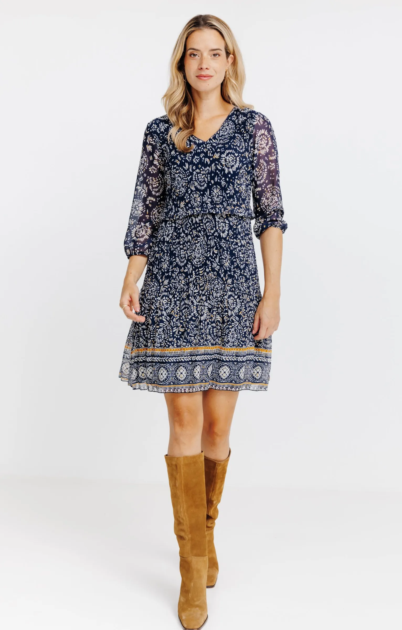 Robes<Armand Thiery Robe plissée - Marine
