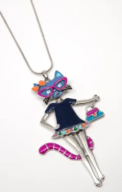 Accessoires<Armand Thiery Sautoir pendentif chat - Multicolore