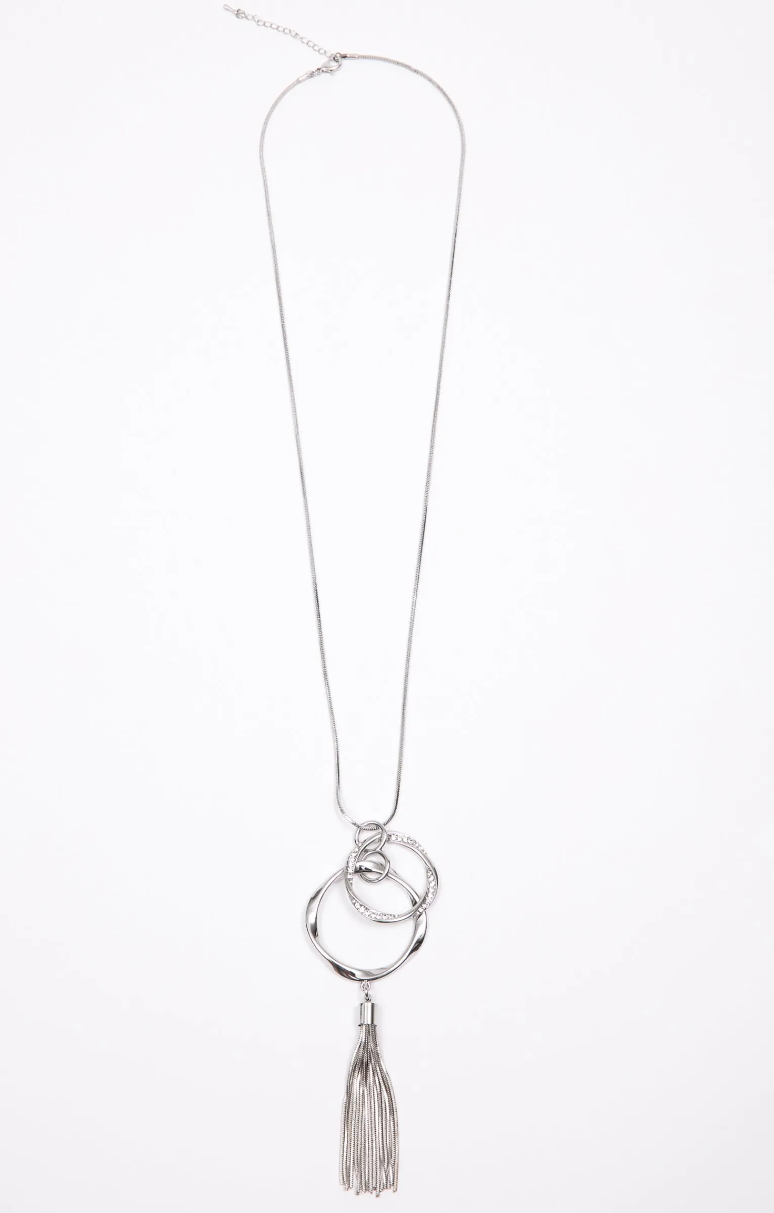 Accessoires<Armand Thiery Sautoir pendentif double cercle - Argent