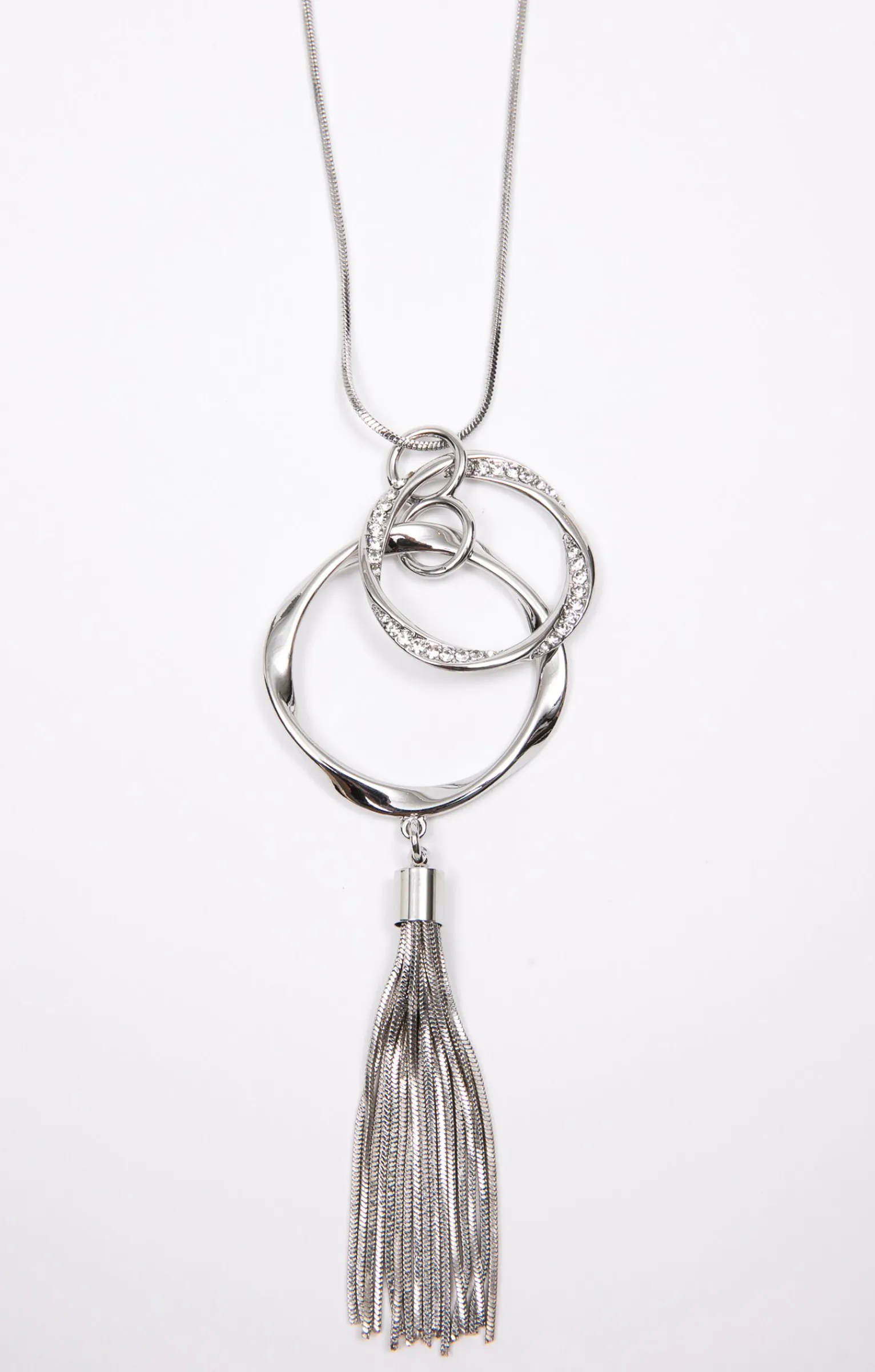 Accessoires<Armand Thiery Sautoir pendentif double cercle - Argent