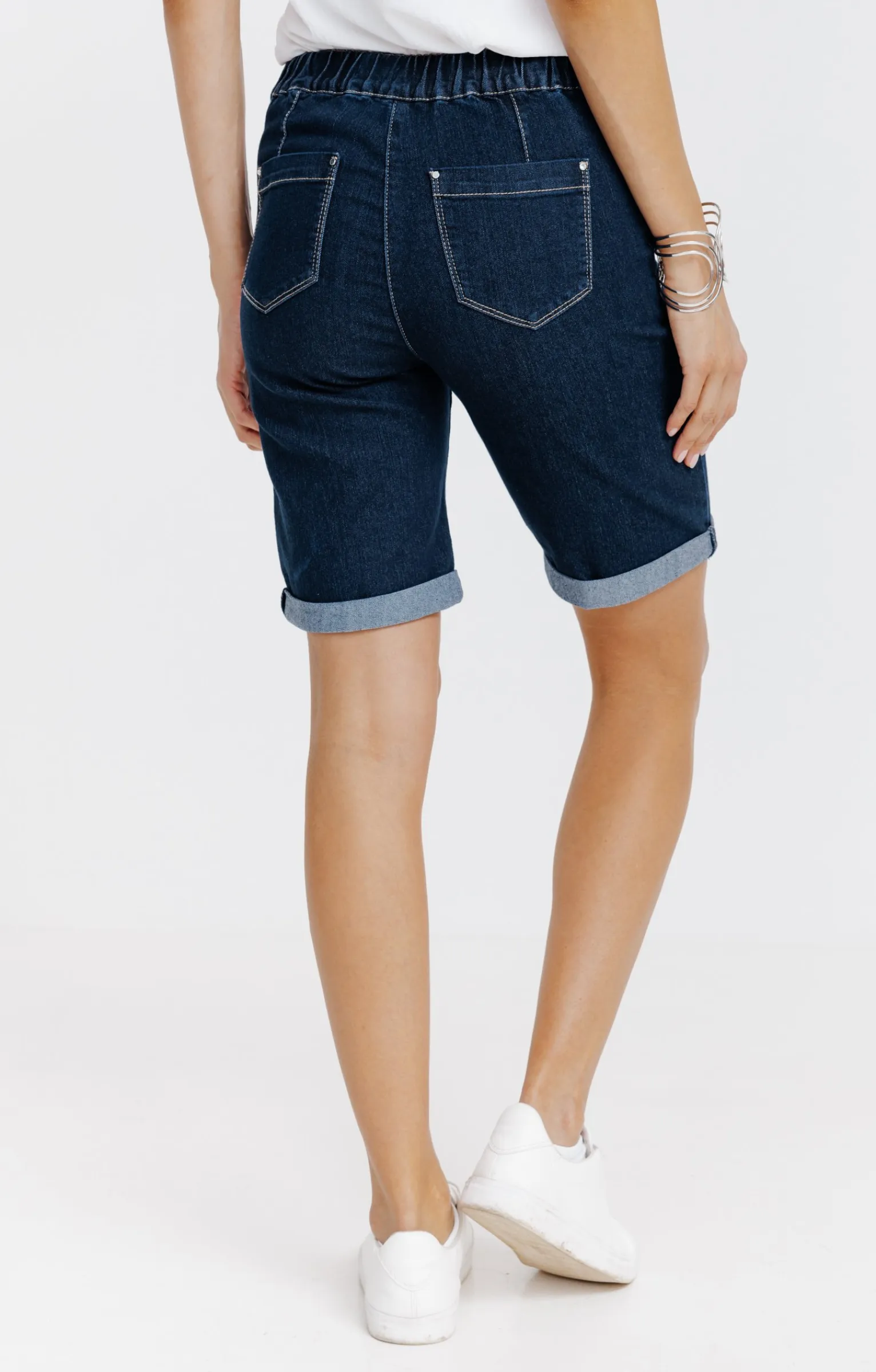 Pantalons<Armand Thiery Short coupe jogging en denim brut - Bleu