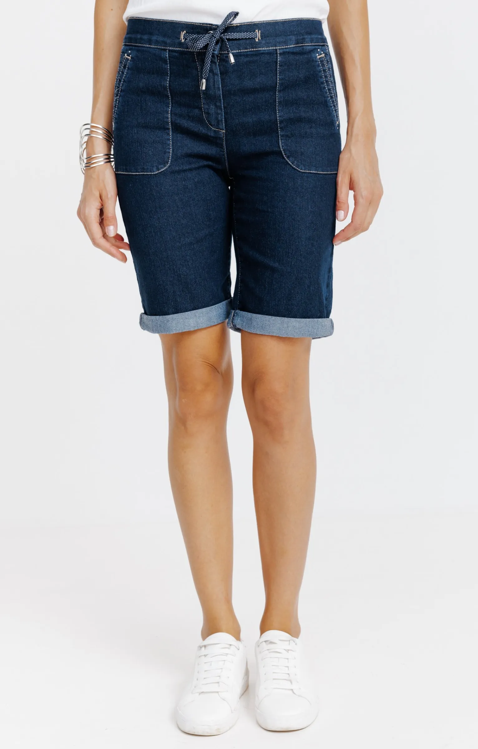 Pantalons<Armand Thiery Short coupe jogging en denim brut - Bleu
