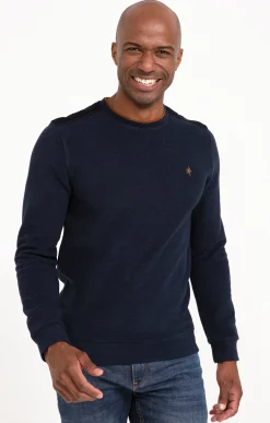 Polos & Tee-shirts<Armand Thiery Sweat manches longues Contraste - Bleu