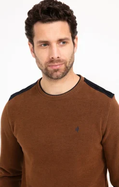 Polos & Tee-shirts<Armand Thiery Sweat manches longues Contraste - Moka