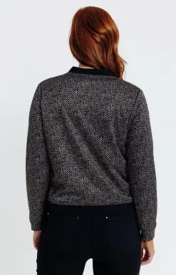 Vestes<Armand Thiery TEDDY EN JACQUARD MAILLE - Noir