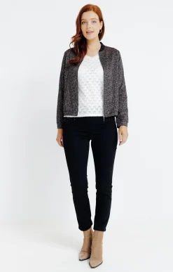 Vestes<Armand Thiery TEDDY EN JACQUARD MAILLE - Noir