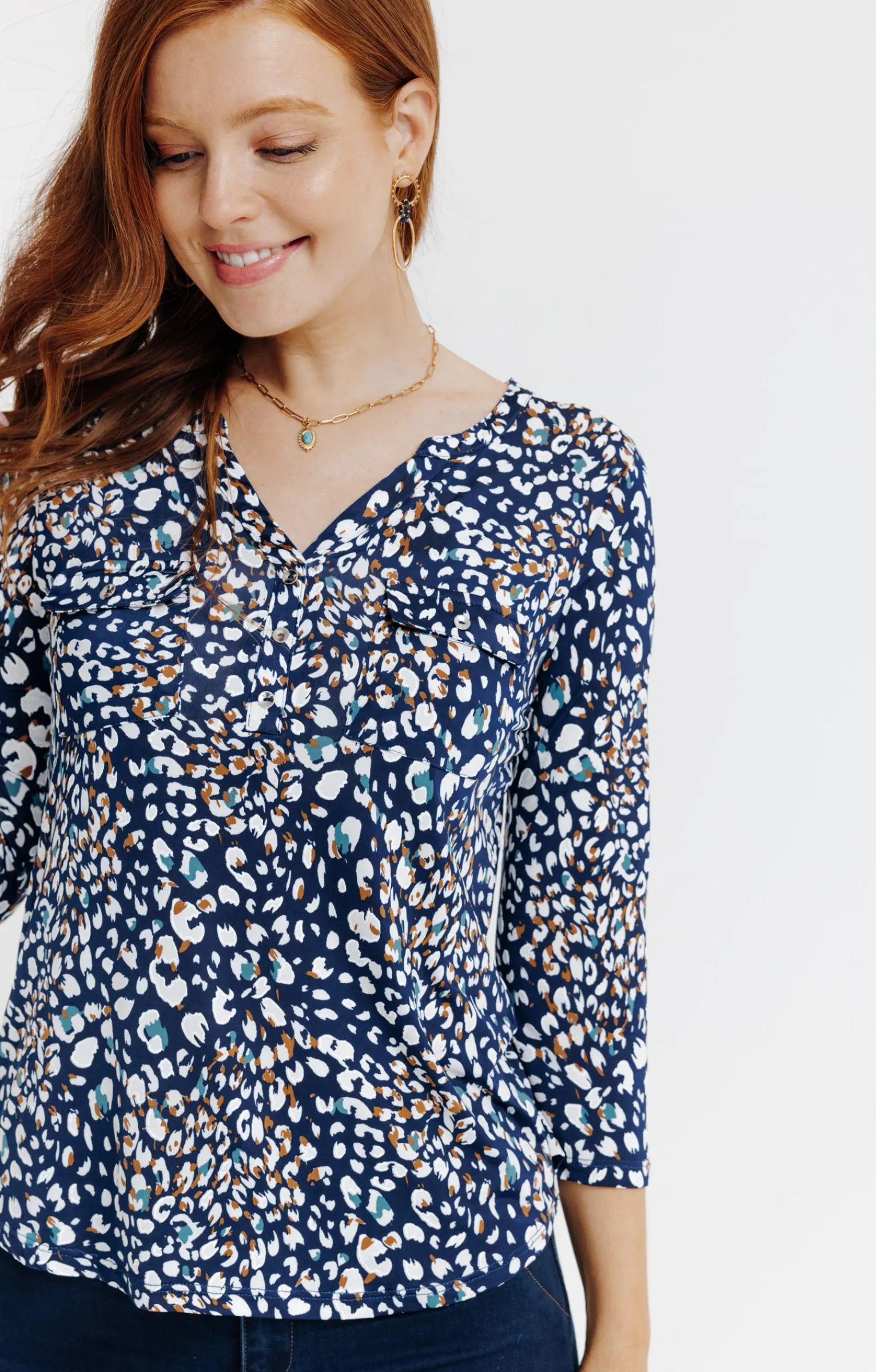 Tee-shirts<Armand Thiery Tee-shirt col mao - Bleu