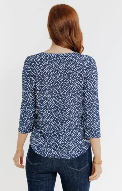 Tee-shirts<Armand Thiery Tee-shirt col mao - Bleu