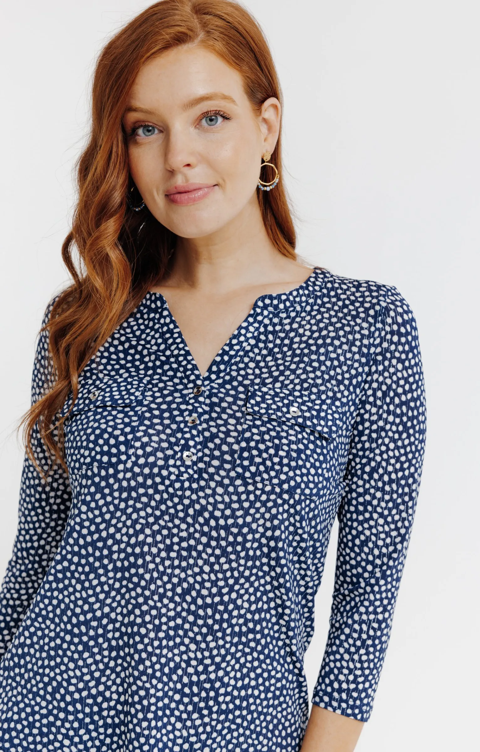 Tee-shirts<Armand Thiery Tee-shirt col mao - Bleu