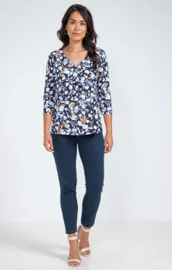 Tee-shirts<Armand Thiery Tee-shirt col V - Bleu