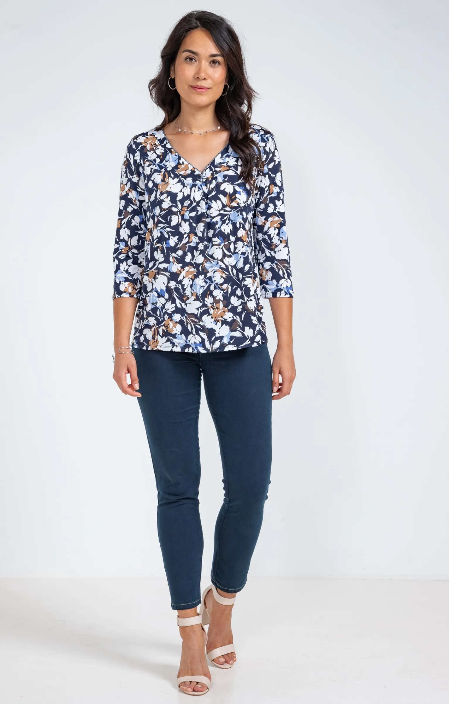 Tee-shirts<Armand Thiery Tee-shirt col V - Bleu