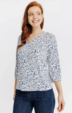 Tee-shirts<Armand Thiery Tee-shirt col V imprimé - Noir