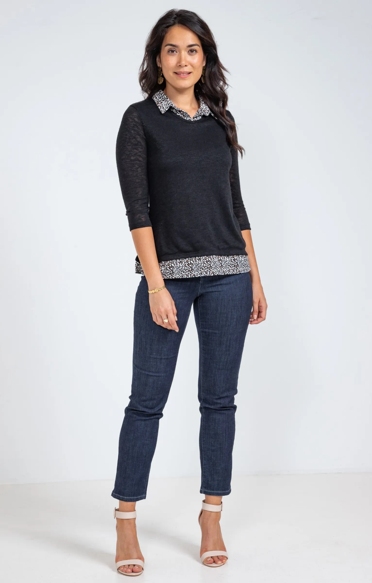 Tee-shirts<Armand Thiery Tee-shirt 2-en-1 col chemise - Noir