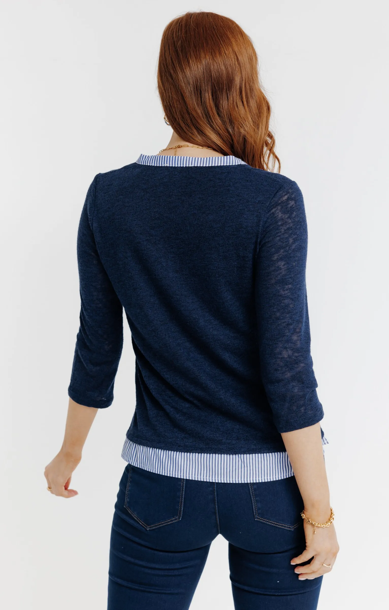 Tee-shirts<Armand Thiery Tee-shirt 2-en-1 col mao - Marine