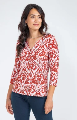 Tee-shirts<Armand Thiery Tee-shirt hiver imprimé arabesque - Brique