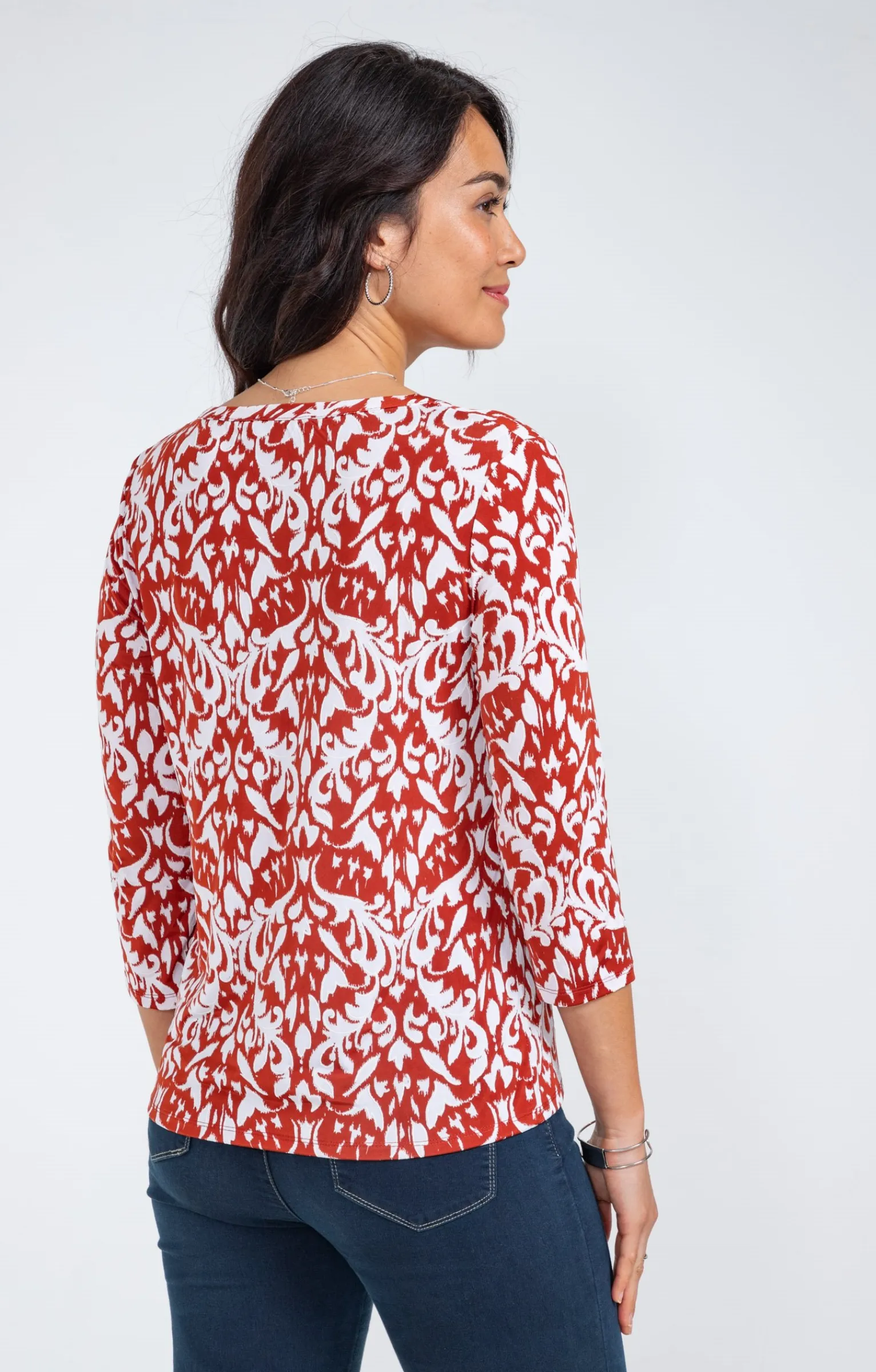 Tee-shirts<Armand Thiery Tee-shirt hiver imprimé arabesque - Brique
