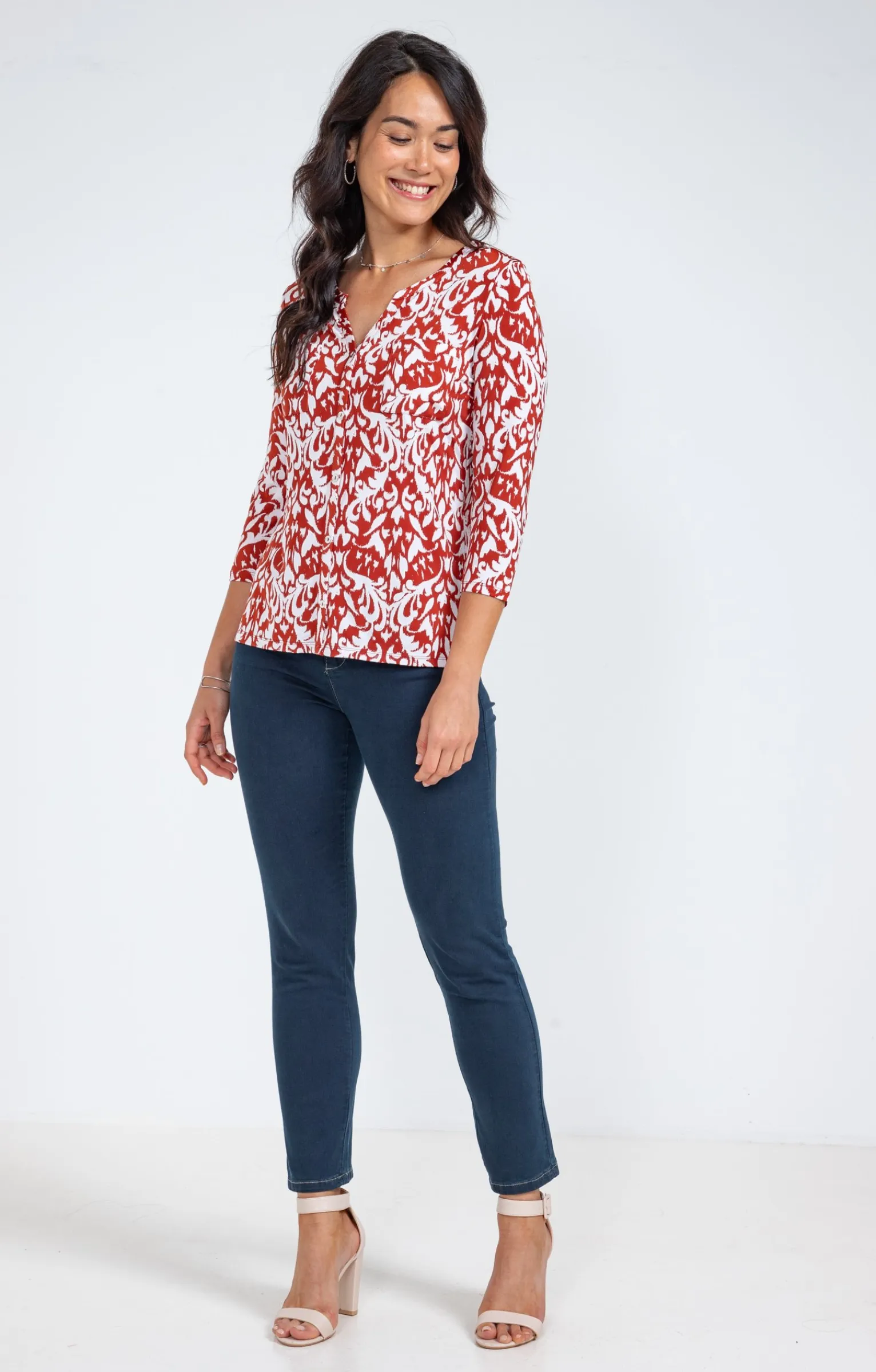 Tee-shirts<Armand Thiery Tee-shirt hiver imprimé arabesque - Brique