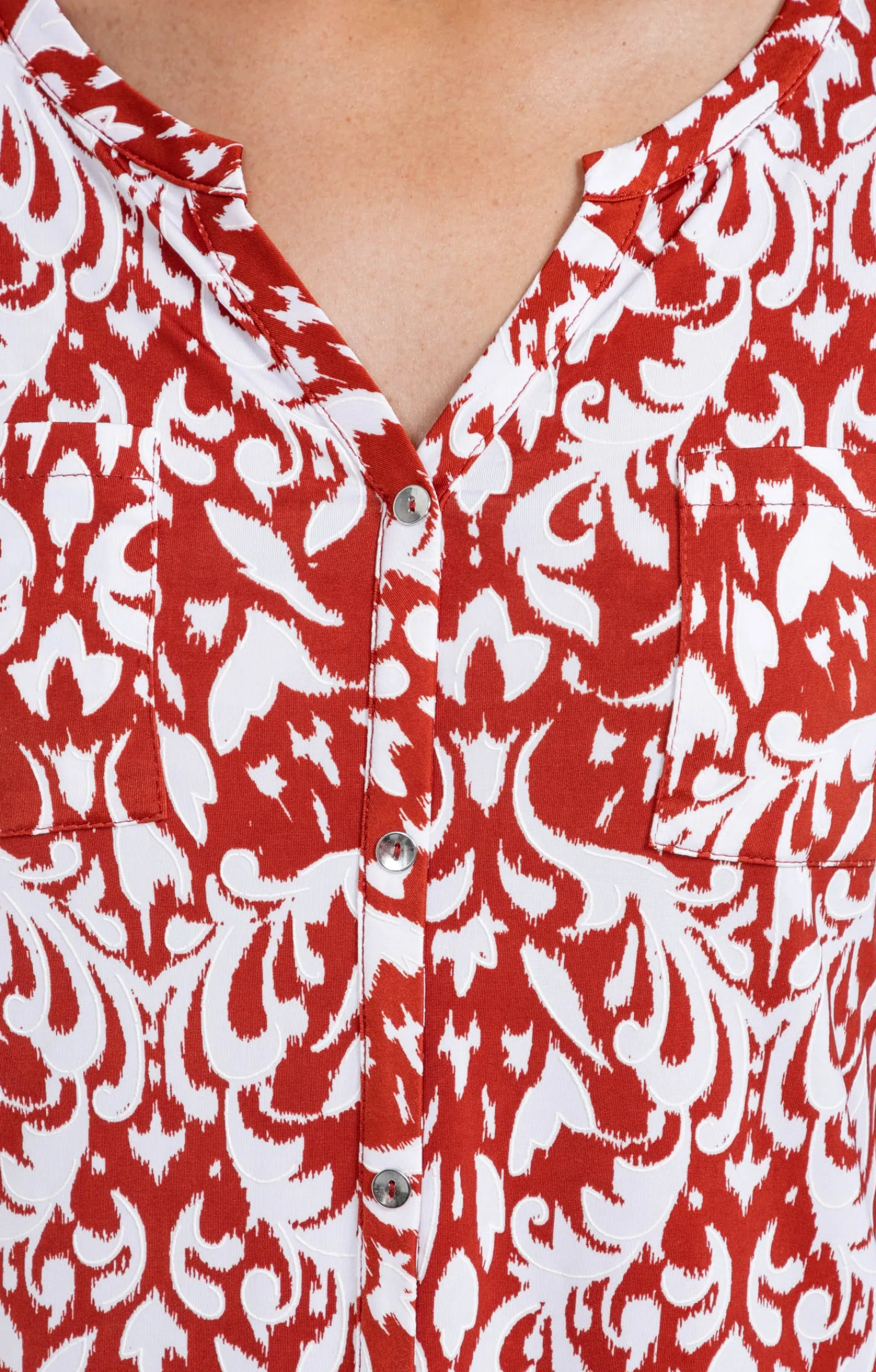 Tee-shirts<Armand Thiery Tee-shirt hiver imprimé arabesque - Brique