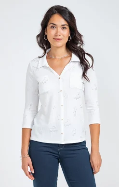 Tee-shirts<Armand Thiery Tee-shirt imprimé foil - Écru