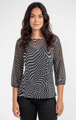 Tee-shirts<Armand Thiery Tee-shirt imprimé mix matière - Noir