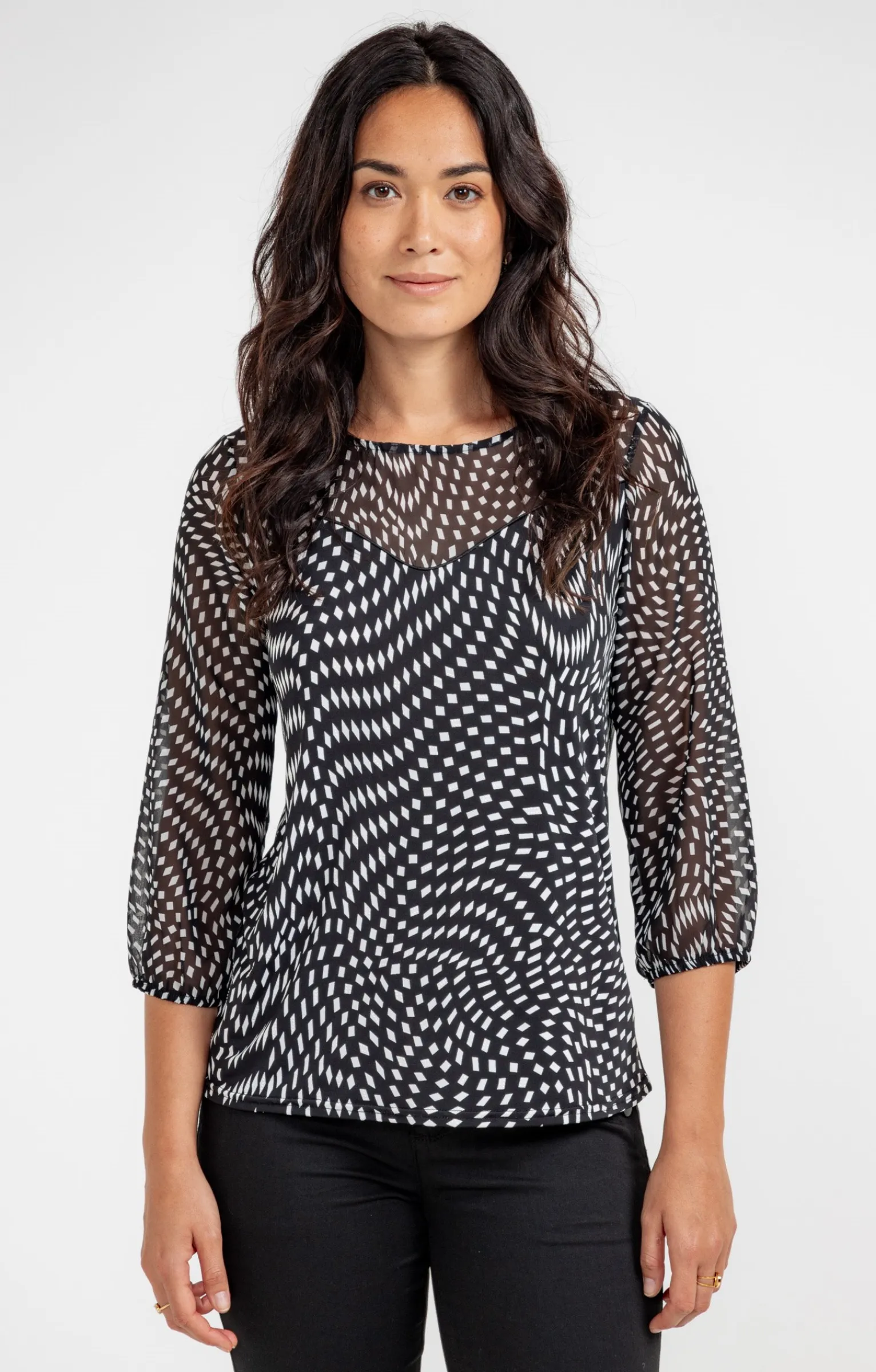 Tee-shirts<Armand Thiery Tee-shirt imprimé mix matière - Noir