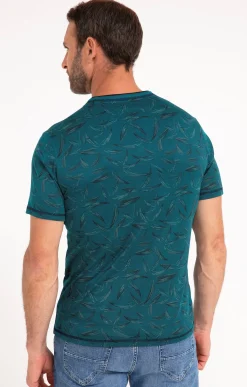 Polos & Tee-shirts<Armand Thiery Tee-shirt manches courtes Black Leaf - Pétrole