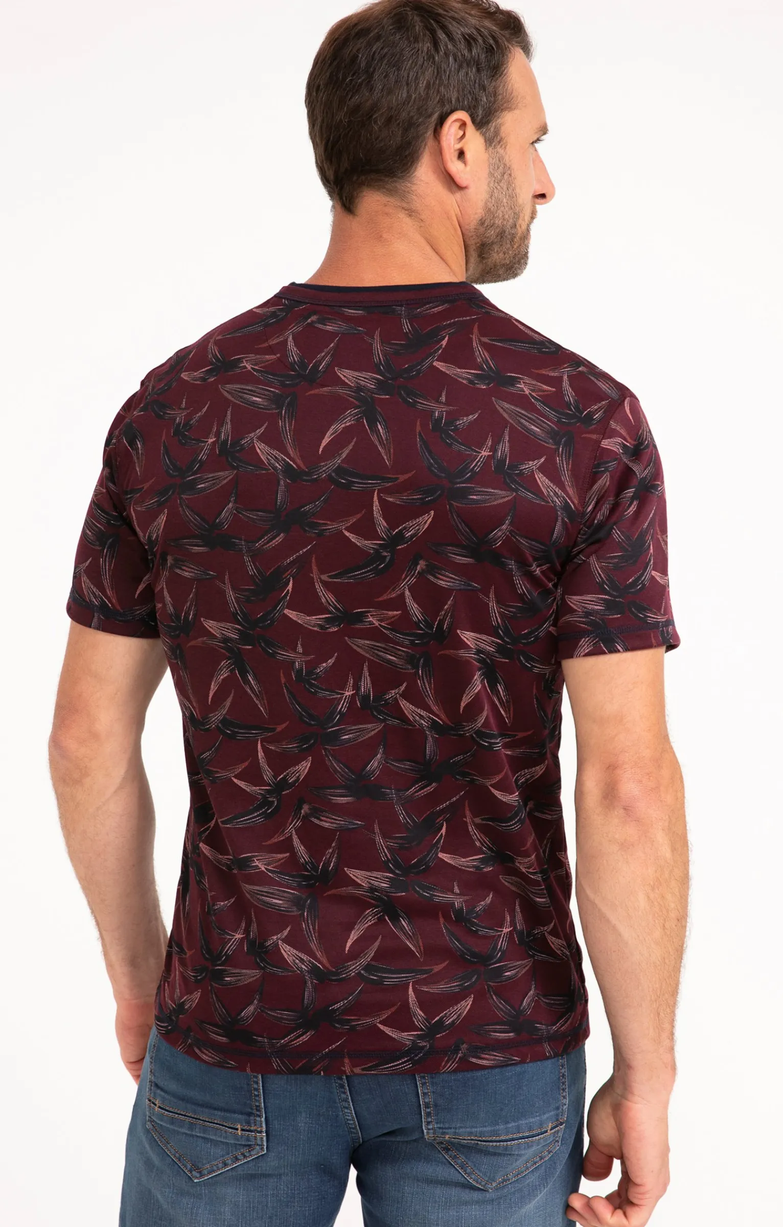 Polos & Tee-shirts<Armand Thiery Tee-shirt manches courtes Black Leaf - Bordeaux