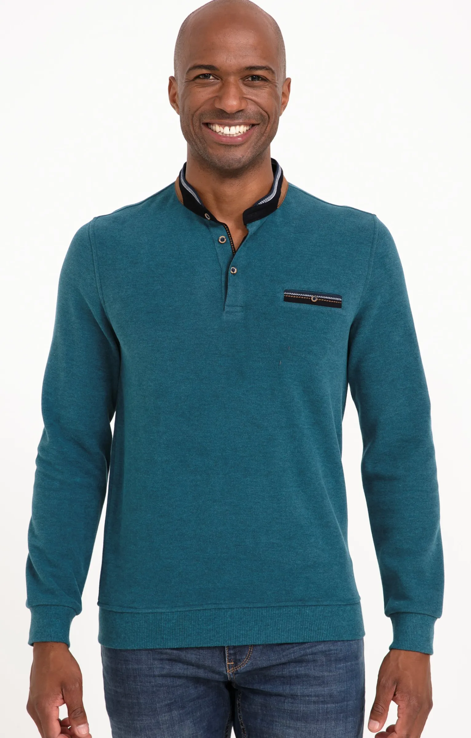 Polos & Tee-shirts<Armand Thiery Tee-shirt manches longues Rib chic - Pétrole