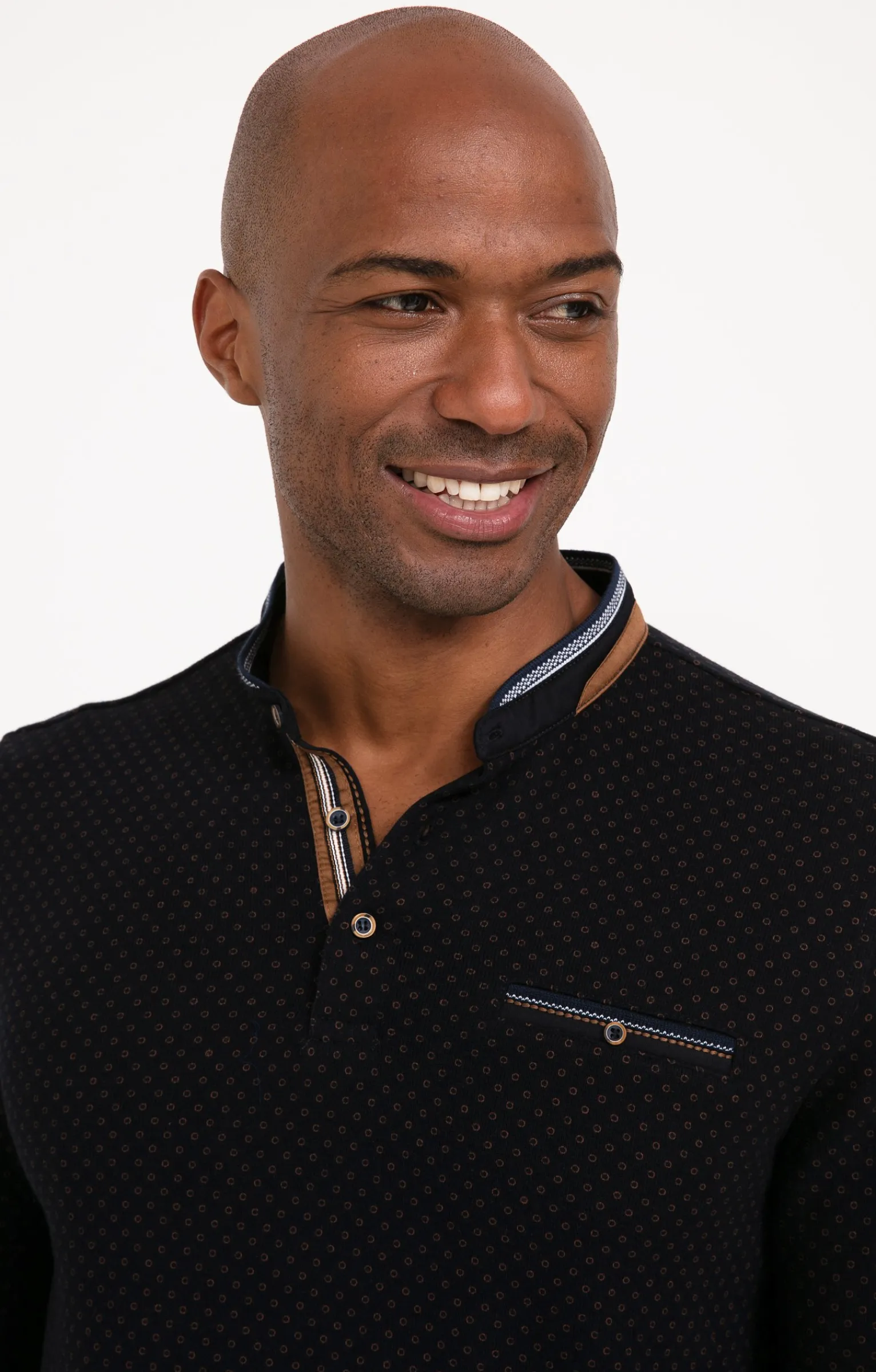 Polos & Tee-shirts<Armand Thiery Tee-shirt manches longues Mini Print - Marine